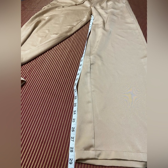 NWT AMANDA MARIA Drawstring Tan Wide-Leg Pants size L - Picture 5 of 5